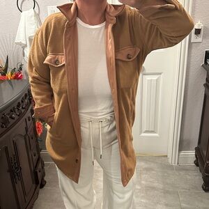 Blank NYC Tan Berber Button-Up Mini Dress or Jacket. Oversized sz S